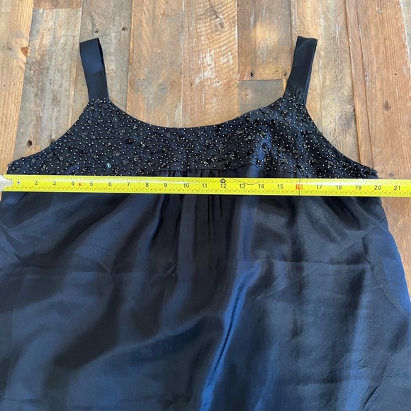 Eileen Fisher 100% Silk Satin Sparkly Silky Beaded Scoop Neck Glitzy Glam Tank - Picture 8 of 11